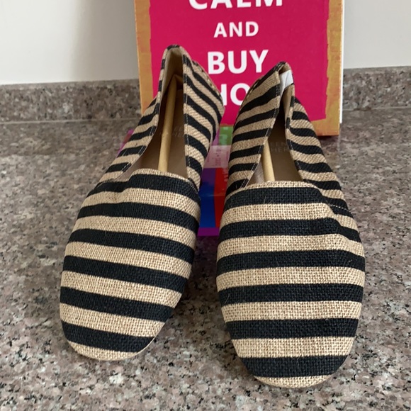 Eileen Fisher striped canvas flats slip on shoes - Picture 11 of 16